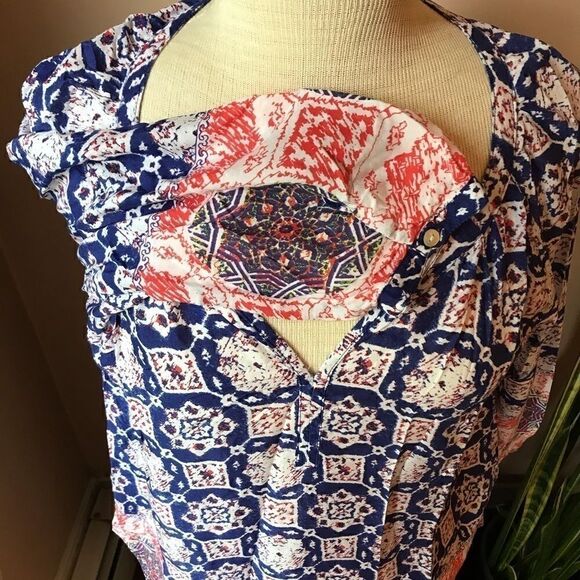 BeachLunchLounge Boho Tunic Mosaic tile Pattern XS - Picture 4 of 8